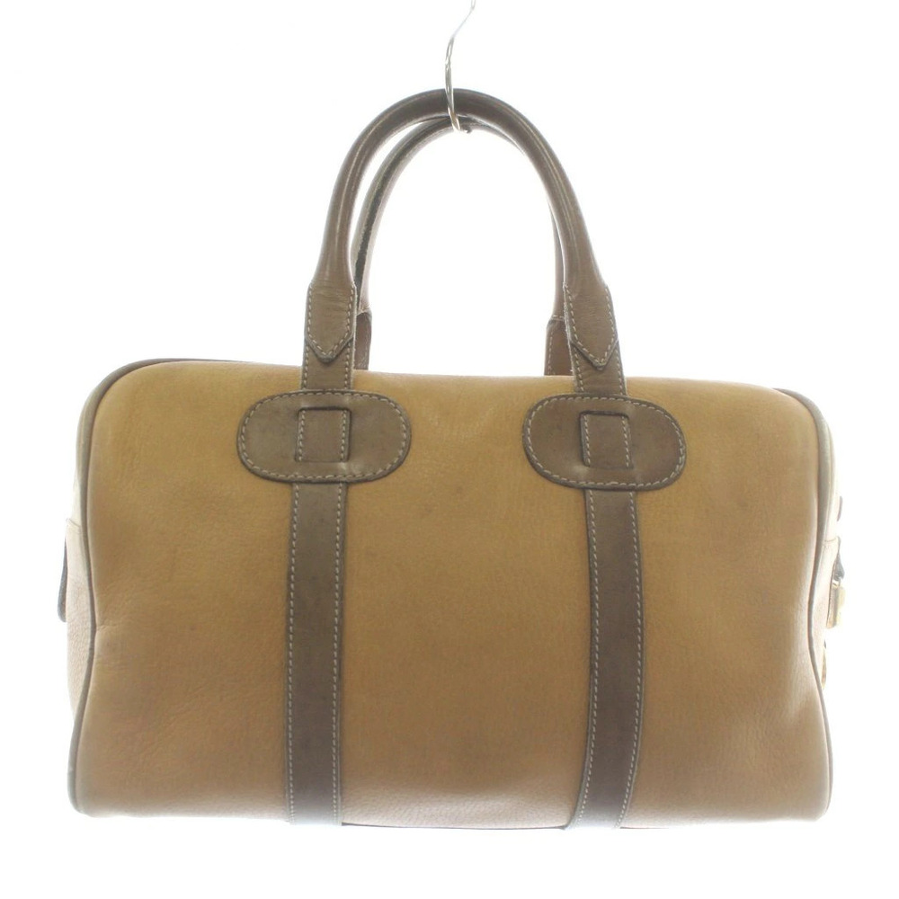 Loewe Boston Bag Handbag Leather Anagram Camel Brown